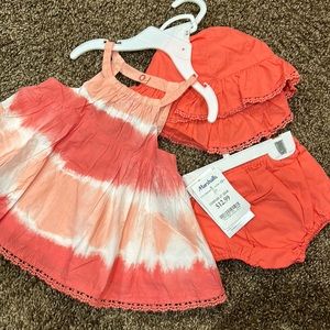 NWT 6M 3 piece summer set with hat